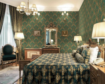 Kalinka Damask Desenli duvar kağıdı 5809-5-yeşil renkli-Fon