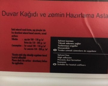Thomsit astarı, yerli thomsit-alçı yüzeyi üzeri duvar kağıdı zemini astarı-su bazlı-şeffaf,20 kg,(Uygulama alanı 150 m'2 ile 200 m'2