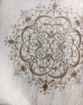 Yasham S-8525-2-amalfi seela-Kahverengi-simli-işlemeli-dokulu-Fon-Non woven tabanlı-ses-ısı-faydalı-Rulo ölçü ebatları: 106 cm, boyları 10 metredir. 1 rulosu, 10,6 m2 duvar kaplar.