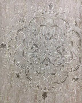 Yasham amalfi seela S 8525-8-krem-bej-desenli-dokulu-işlemeli-simli-fon