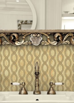 Seven-7808-3 koyu bakır bej renkli-desenli-fon