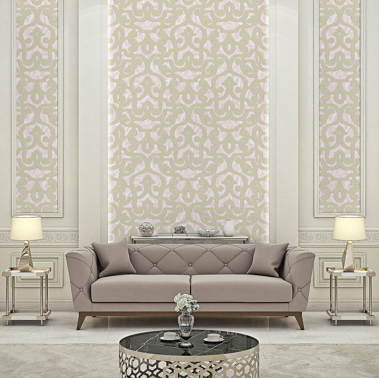 Seven-7810-3-Açık pembe renkli-desenli-Fon