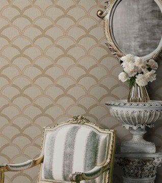 Seven 7811-4-bej koyu kahverengi-desenli dalgalı-fon