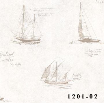 Deco Junior-1201-02-krem-yazılı yelken