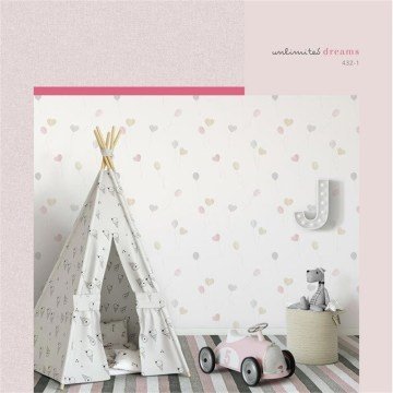 Balon modelli bebek odası Milky-Baby-432-1-krem-pembe-kahverengi