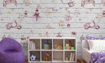 stone 3016-02-çocuk-taş-model-genç-kız odaları-çok modelli-pembe-yatak odası(Ebat :1,06 m X 15,60 m