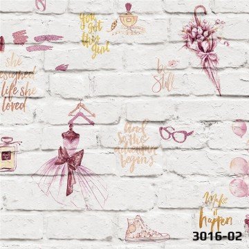 stone 3016-02-çocuk-taş-model-genç-kız odaları-çok modelli-pembe-yatak odası(Ebat :1,06 m X 15,60 m