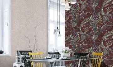 Retro 5013-02-desenli-modern-bordo-yeşil-sarı-renkli-dekor-fon-(16,2 m2)