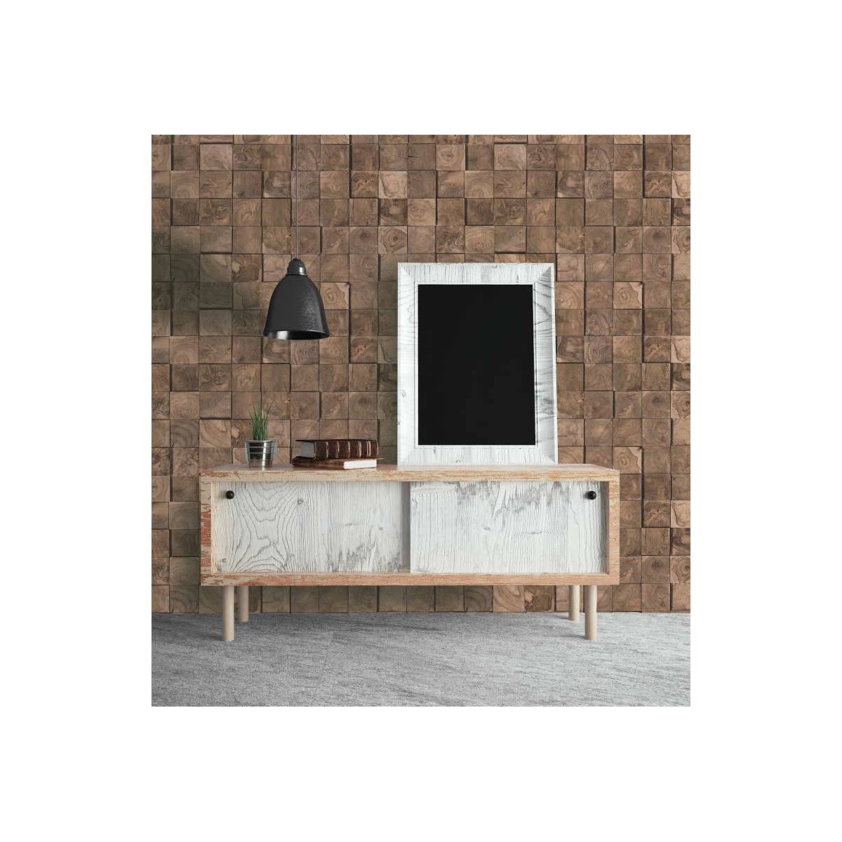 Lamos 6603-01 taş-3 boyut- model-kütük-ahşap-Fon-kahve