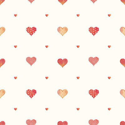 Ada-kids 8905-1-wallpaper collection pattern-açık sarı-kırmızı kalpli-bebek-çocuk-odası