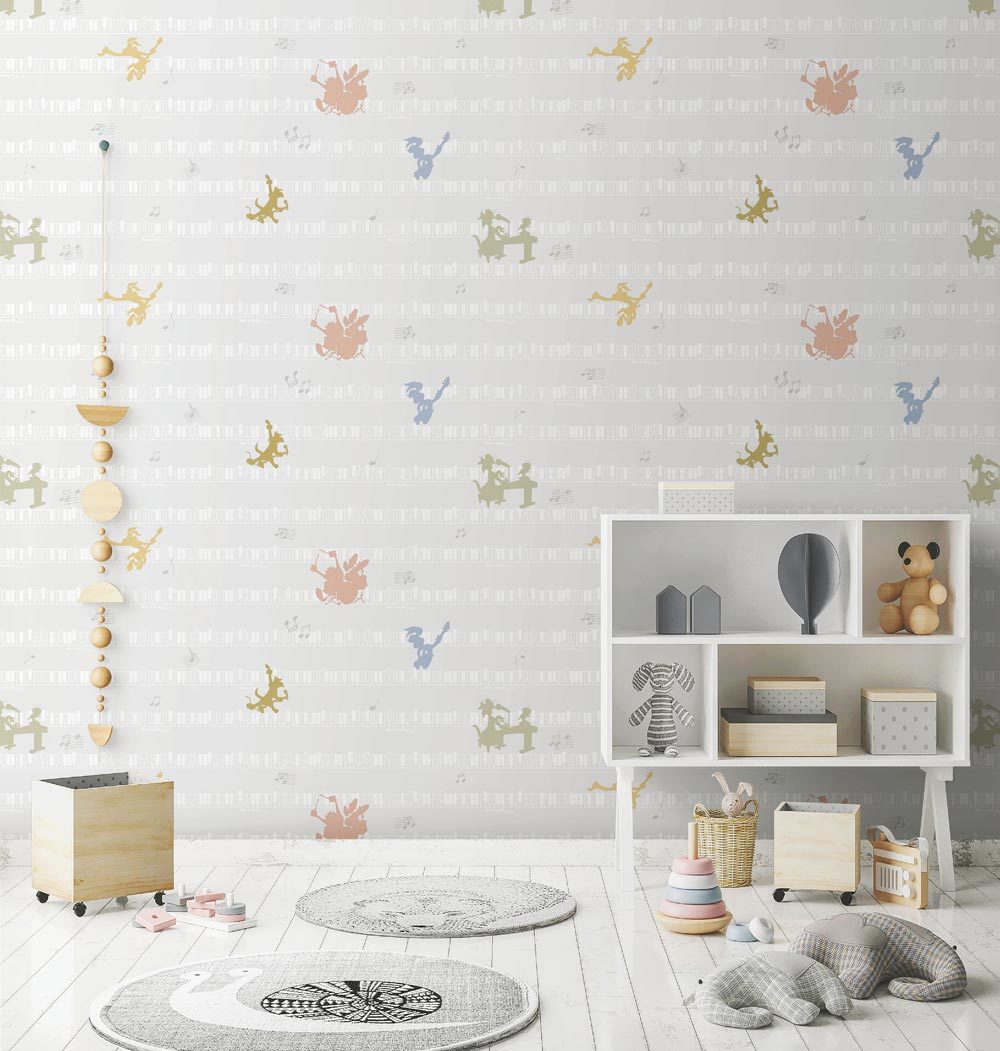 Yeni modeli ada kids 8937-1-collection-pattern-Açık gri-bej-modelli-bebek-çocuk-odası