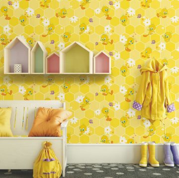 Ada kids 8929-1 wallpaper collection-pattern -sarı beyaz modelli-çocuk-fon