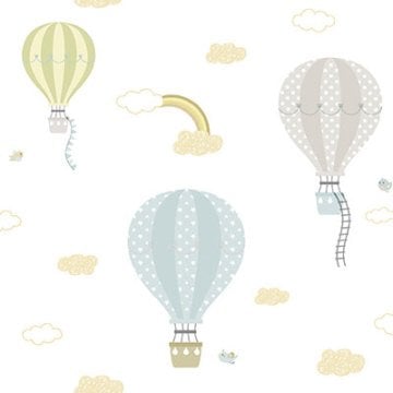 Yeni model-ada kids 8901-2-açık sarı-bej-bulutlu-balon-kız-erkek-çocuk-fon