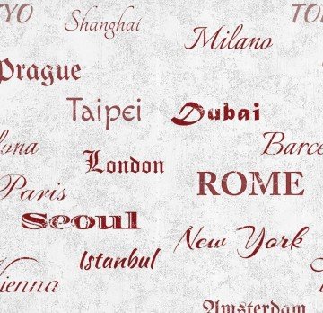 Petra 5224-2 yazılı kırmızı-ülke-şehir isimleri-(Ebat: Eni 1,06 m*15.60 m=16,5m2