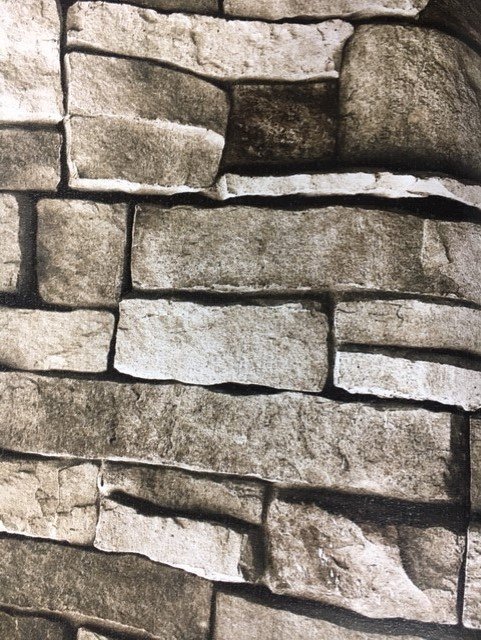 3 boyutlu taş desenli-Black 41313-bej-elyaf taban-(Rulo 16,10m'2