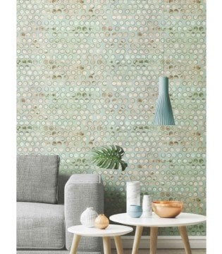 indigo 4706-2-Non woven tabanlı-yeşil-üç boyut-fon