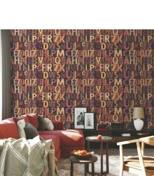 indigo 4704-4-Non woven tabanlı-harfli-yazılı-fon