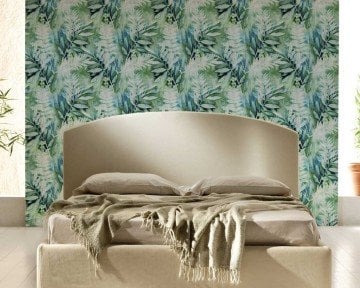 wall frezya fr18-0038-mavi yeşil dallı-eskitme-modelli-desenli-fon