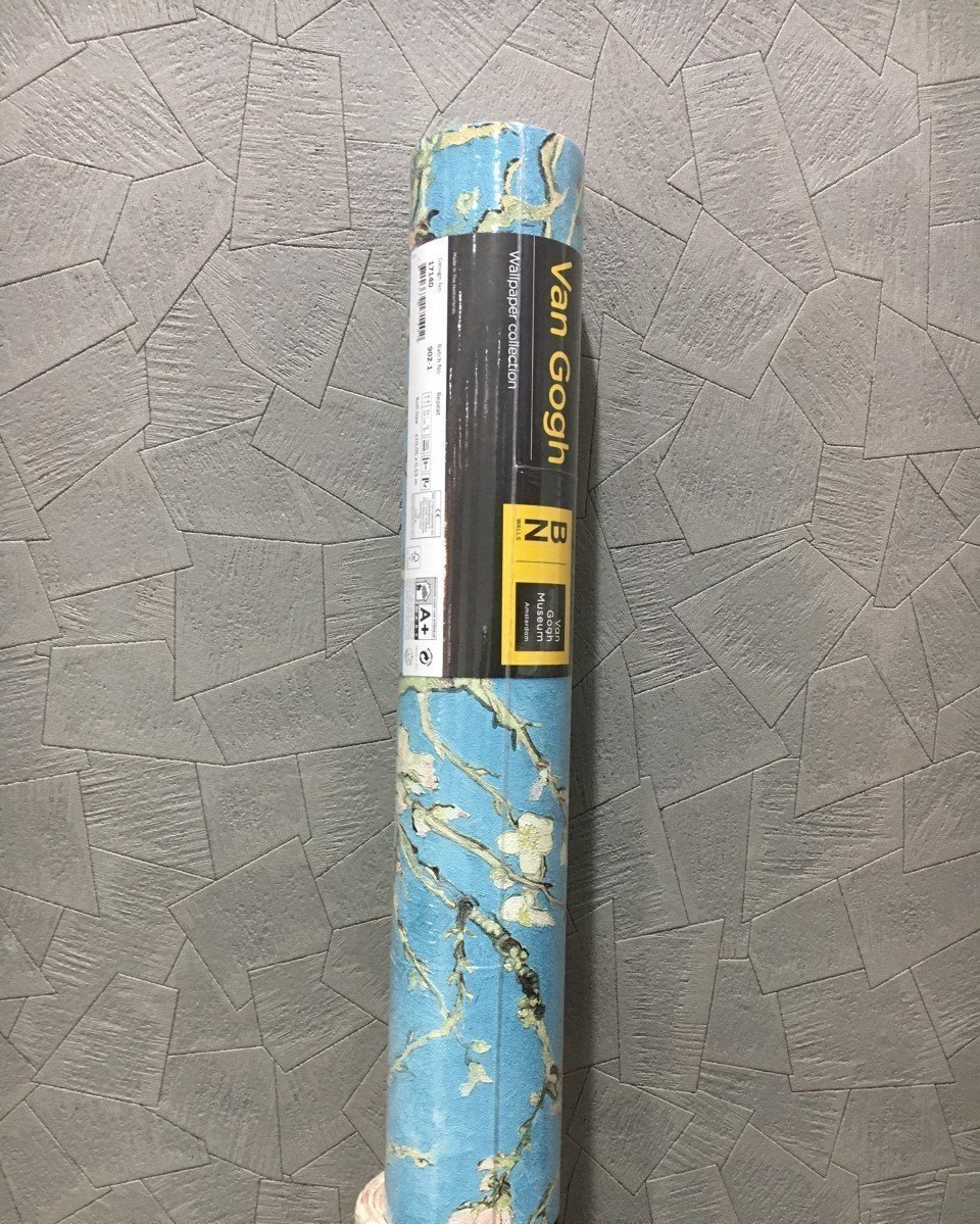 Hollanda markası ithal Van Gogh duvar kağıdı 17140-bn-dal-mavi-desenli-eskitme-doğal-işleme-tasarım-Non woven tabanlı-Rulo Ebatı: 10,05 x 0,53 m