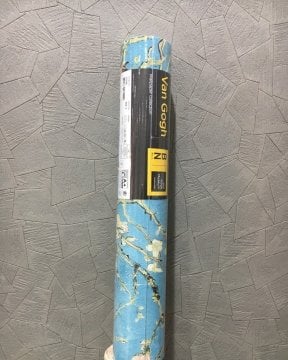 Hollanda markası ithal Van Gogh duvar kağıdı 17140-bn-dal-mavi-desenli-eskitme-doğal-işleme-tasarım-Non woven tabanlı-Rulo Ebatı: 10,05 x 0,53 m