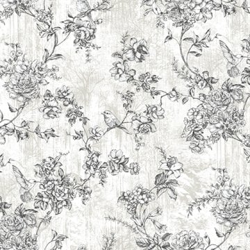 Tropicano 9914-1- ağaç dallı kuş modelli beyaz-kaliteli-fon