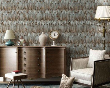 Tropicano 9913-5-kahverengi-kuş kanat modelli-fon