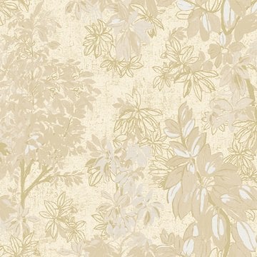 Tropicano 9907-2-krem renkli-dallı-yaprak-ağaç-desenli
