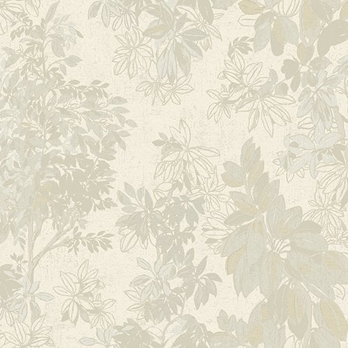 Tropicano 9907-1-açık krem-dallı-ağaç-yapraklı-fon