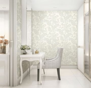 Tropicano 9903-1-krem-renkli desenli-dallı-yapraklı-