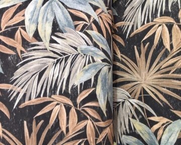 contempo 572461-6-kuyu kahve mavi-dal modelli-desenli-dokulu-doğal-tek duvar fonu