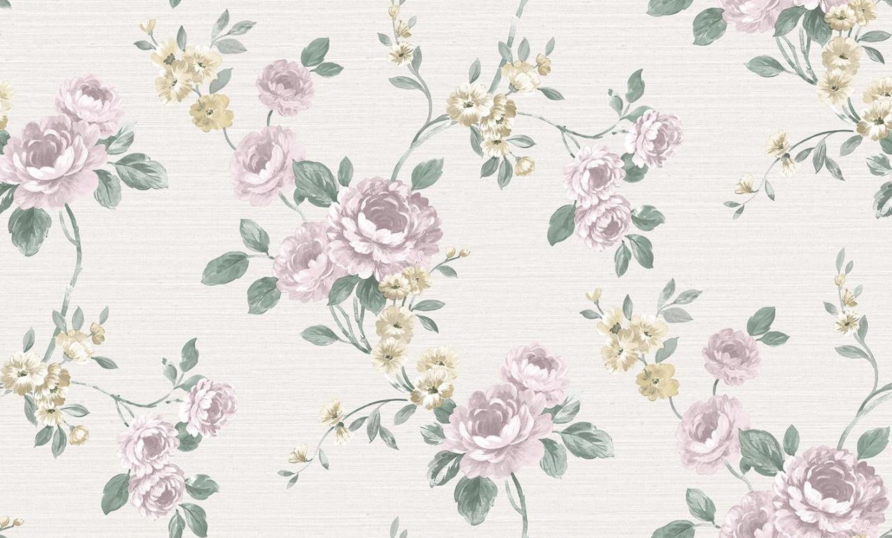 contempo-572951-2-uçuk pembe çiçekli-Mat-yeşil dallı-sarı-bej-contempo-572951-2-uçuk pembe çiçekli-yeşil dallı-sarı-bej-(Eni:1.06 X 15.6 mt)