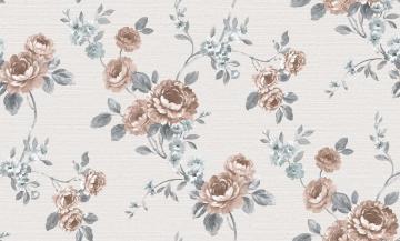 contempo 572951-3-çiçekli-kahverengi-bej-dallı-(Eni:1.06 X 15.6 mt)