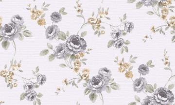 contempo 572951-4-eflatun çiçek dallı-sarı-yeşil yapraklı-fon-(Eni:1.06 X 15.6 mt)