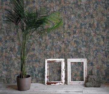 contempo 572963-7-yeşil-kahve-çok renkli-dalgalı-(Eni:1.06 X 15.6 mt)