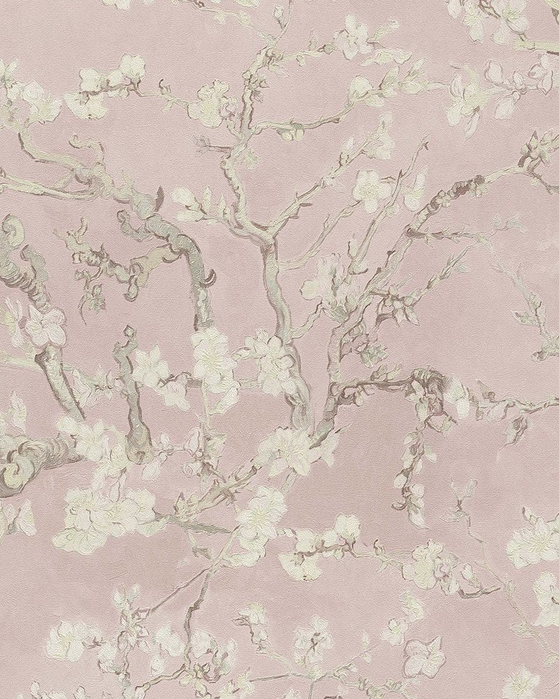 BN Walls-Van-Gogh duvar kağıdı 220061-Uçuk pembe-ağaç dalı-desenli-doğal fon-Rulo Ebatı: 10,05 x 0,53 m(5 Mk