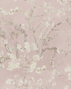 BN Walls-Van-Gogh duvar kağıdı 220061-Uçuk pembe-ağaç dalı-desenli-doğal fon-Rulo Ebatı: 10,05 x 0,53 m(5 Mk