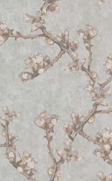 İthal Hollanda BN Van Gogh duvar kağıdı 220012-Ağaç dalı-bej -dalgalı-Yüksek kaliteli-doğal-dokulu-desenli-Non woven tabanlı-Fon