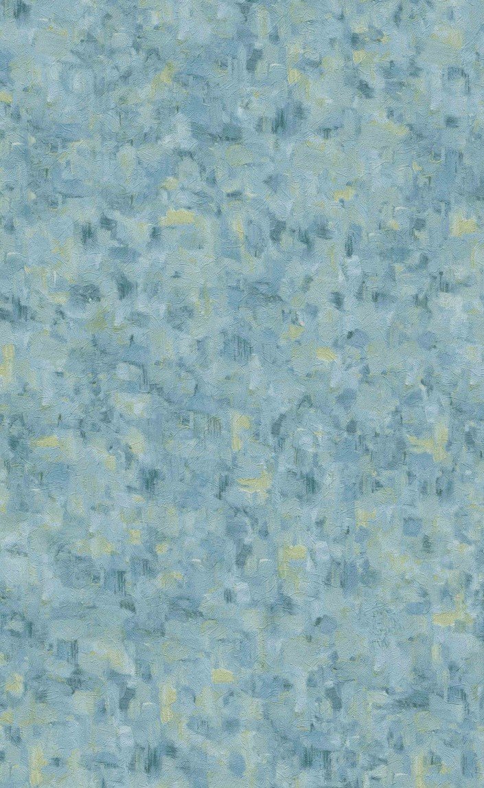 İthal-Hollanda BN-Van Gogh duvar kağıtları 220044-mavi-sarı-eskitme-dalgalı-doğal