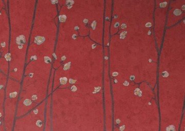 İthal-Hollanda BN-Van Gogh duvar kağıdı 220020-kırmızı-kahve ağaç dalı-beyaz çiçekli-desenli-Yüksek kalite-dokulu-doğal-ev-iş yeri-ofis