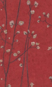 İthal-Hollanda BN-Van Gogh duvar kağıdı 220020-kırmızı-kahve ağaç dalı-beyaz çiçekli-desenli-Yüksek kalite-dokulu-doğal-ev-iş yeri-ofis