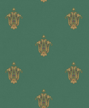 Kalinka-5807-5 yeşil-desenli-modelli-dokulu-işlemeli-Osmanlı-Saray-Salon