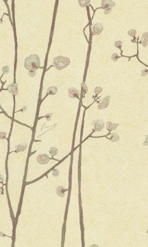 İthal Hollanda BN Van Gogh duvar kağıdı 220025-sarı renkli-kahve ağaç dallı-desenli-Non woven tabanlı,Rulo Ebatı: 10,05 x 0,53 m